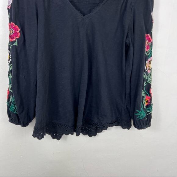 Anthropologie Boho Floral Helene Embroidered V-Neck Peasant Blouse Size XS - Picture 10 of 12